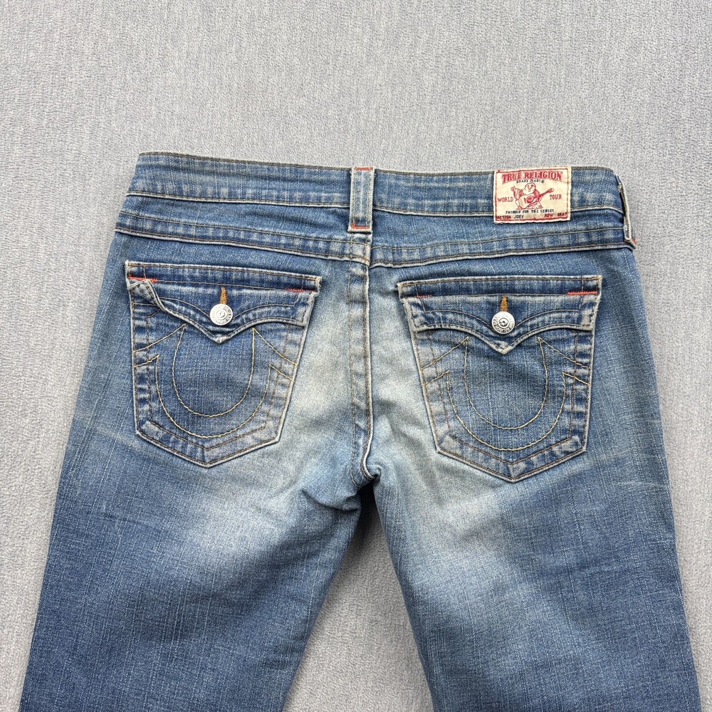 Vintage True Religion Jeans Womens 31X32 Joey Low Rise Flare Denim Made In USA
